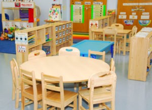 Classroom and activity stations of preschool